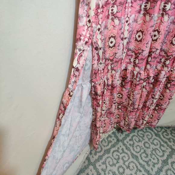 OC ORDER PLUS NWT Bohemian Geometric Kaftan Long Sleeve Collared Maxi Dress 3XL - Picture 6 of 15